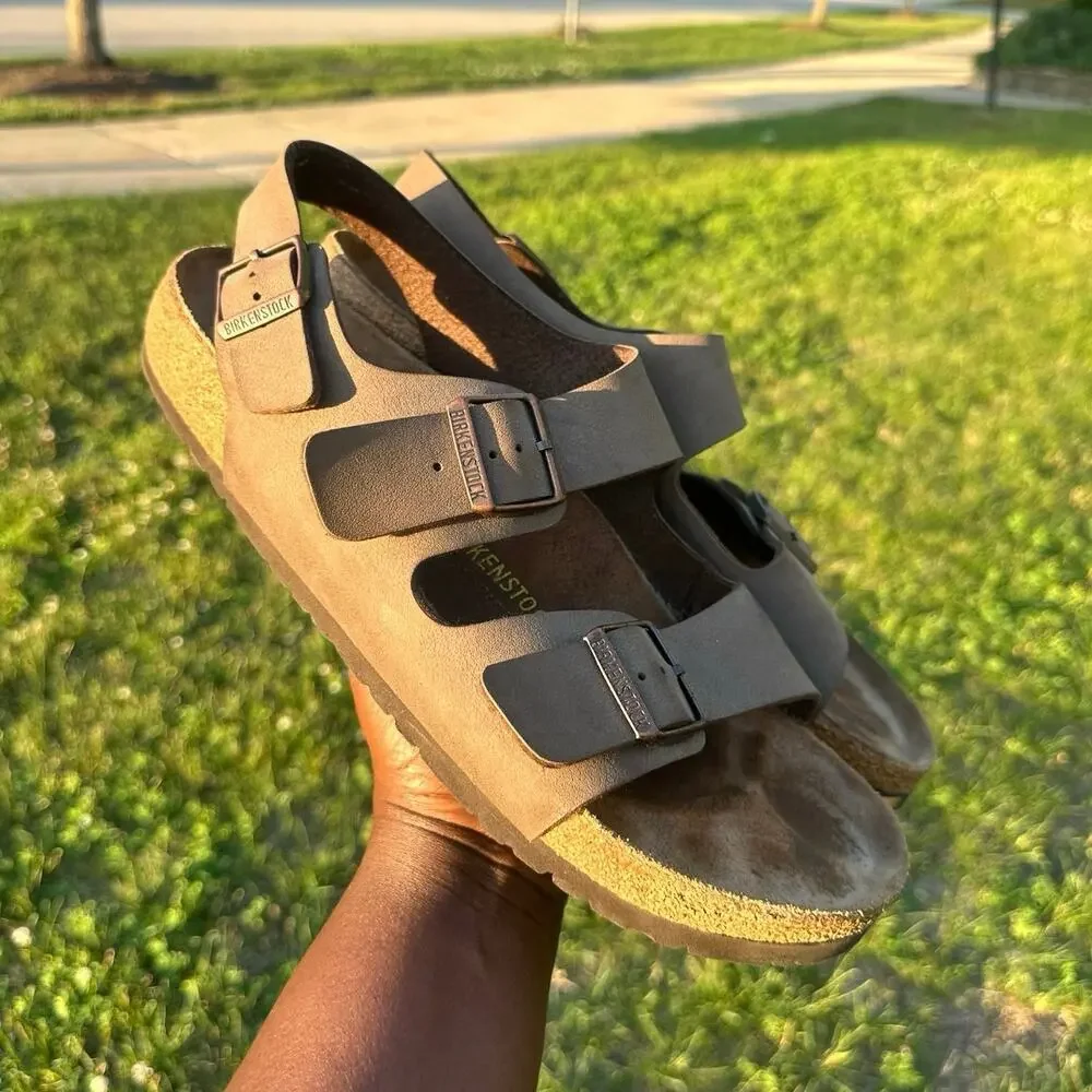 Birkenstock Milano Men’s Leather‎ Sandals Size 45 US M12  Mocha